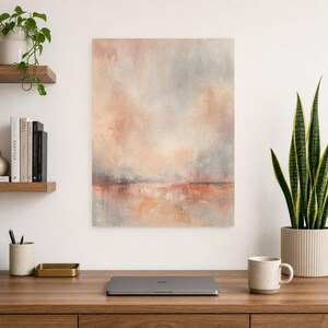 Dusty Rose Abstract Wall Art Print | Terracotta Color Field Print | Clay Pink Watercolor Poster | Boho Minimalist Living Room Decor image 8