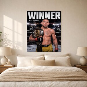 Alex Pereira Champion Poster | UFC Heavyweight Belt MMA Wall Art Print | Fight Night Decor image 6