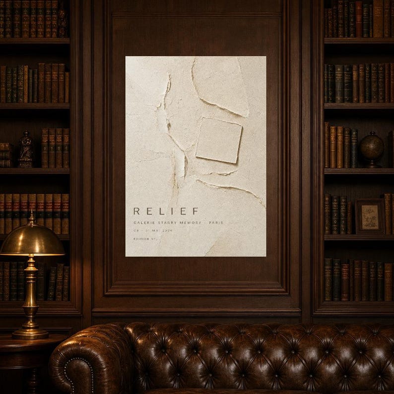 Relief | Abstract Wall Art | Modern Gallery Poster | Beige Textured Minimalist Print | Printed & Shipped image 5