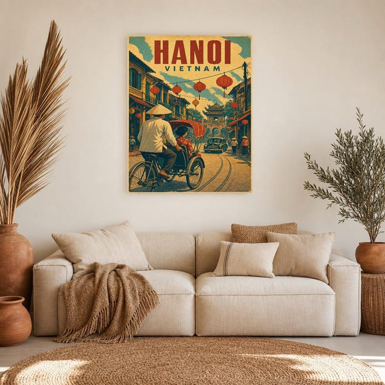 Hanoi Travel Poster | Vintage Old Quarter Print | Vietnam Wall Art | Printed & Shipped image 7