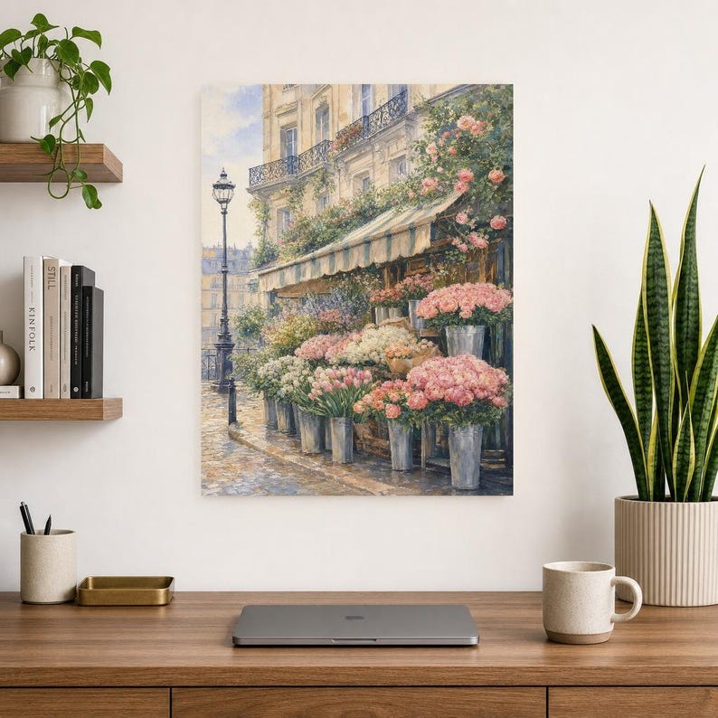 Paris Flower Market Poster | Soft Painting France Wall Art | Parisian Floral Travel Print | Printed & Shipped image 8
