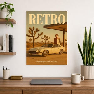 Retro Plakat Retro | Druk ścienny w stylu vintage z lat 70. | Druk magazynu estetycznego | Prezent w stylu retro z połowy wieku zdjęcie 10
