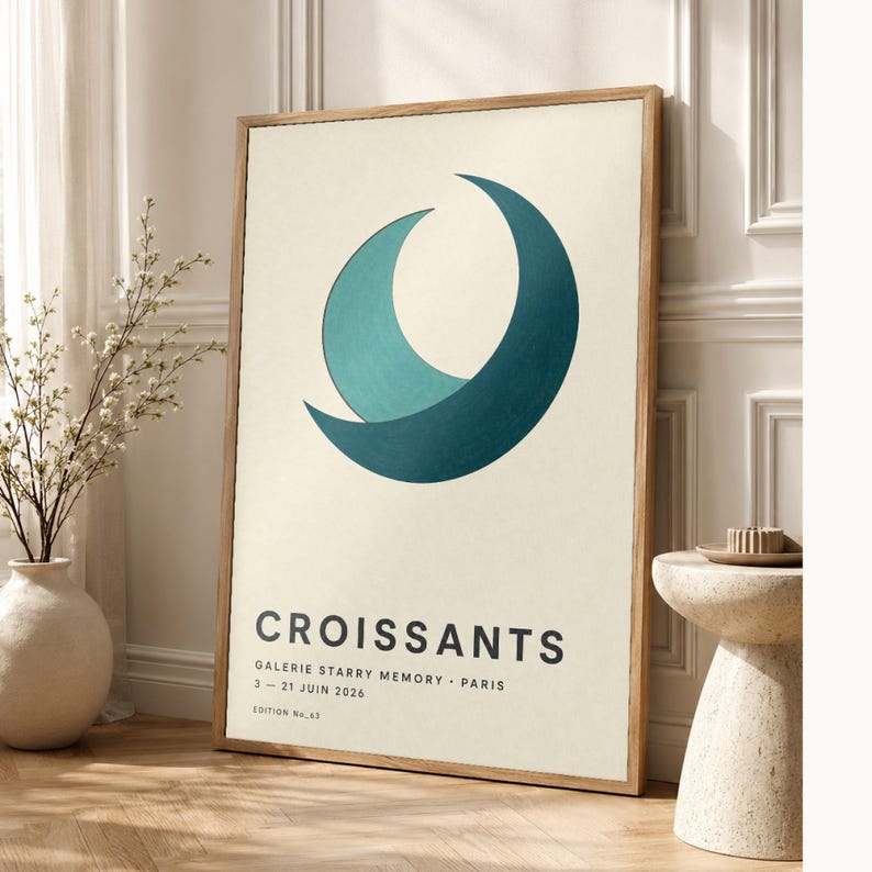 Croissants | Abstract Wall Art | Modern Gallery Poster | Minimalist Print | Printed & Shipped image 1