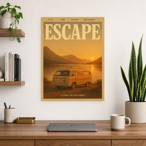 Escape Retro Poster | Vintage 70s Wall Art Print | Aesthetic Magazine Print | Mid Century Retro Decor Gift image 13