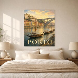 Porto Travel Poster | Soft Painting Portugal Wall Art | Named City Art Print | Printed & Shipped image 6