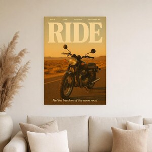 Ride Retro Poster | Vintage 70s Wall Art Print | Aesthetic Magazine Print | Mid Century Retro Decor Gift image 5
