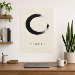 Koło | Abstrakcyjna sztuka ścienna | Nowoczesny plakat galeryjny | Minimalistyczny wydruk | Wydruk i wysyłka zdjęcie 8