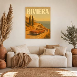 Riviera Retro Poster | Vintage 70s Wall Art Print | Aesthetic Magazine Print | Mid Century Retro Decor Gift image 8