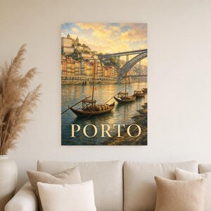 Porto Travel Poster | Soft Painting Portugal Wall Art | Named City Art Print | Printed & Shipped image 4
