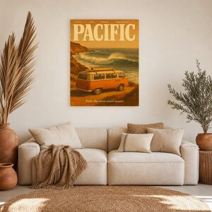 Pacific Retro Poster | Vintage 70s Wall Art Print | Aesthetic Magazine Print | Mid Century Retro Decor Gift image 11