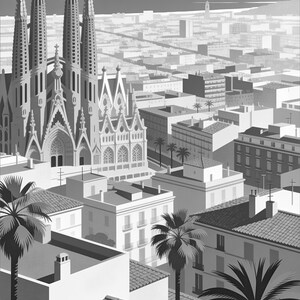 Póster de viaje vintage de Barcelona | Impresión de arte retro de la ciudad de España ? Decoración de pared de regalo de inauguración de la imagen 17