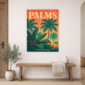 Palms Retro Poster | Vintage 70s Wall Art Print | Aesthetic Magazine Print | Mid Century Retro Decor Gift image 14