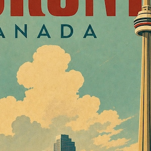 Toronto-Reiseposter | Vintage-Druck des CN Tower | Wandbild für Kanada | Gedruckt & Versand Bild 3