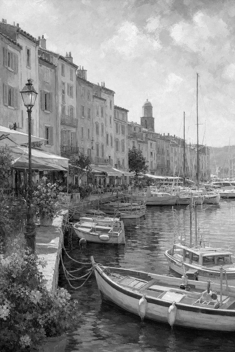 Saint-Tropez-Reiseposter | Kunstdruck der französischen Riviera | Wandbild mit Küstenmotiven aus Frankreich | Gedruckt & Versand Bild 10