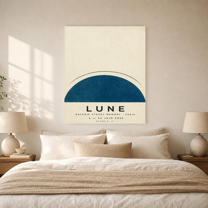 Moon | Abstract Wall Art | Modern Gallery Poster | Minimalist Print | Printed & Shipped image 6