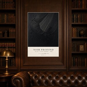 Noir Profond | Abstrakcyjna Czarna Sztuka ścienna | Nowoczesny Plakat Galeria | Minimalistyczny Druk zdjęcie 5