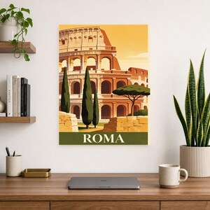 Rome Vintage Travel Poster | Retro Italy City Art Print | Housewarming Gift Wall Decor image 10
