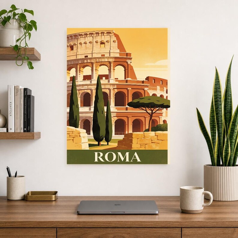 Rome Vintage Travel Poster | Retro Italy City Art Print | Housewarming Gift Wall Decor image 10