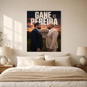 Póster Gane vs Pereira | Noche de pelea en la Casa Blanca de UFC 2026 | Impresión de arte de pared cara a cara de MMA ? Decoración de lucha imagen 6