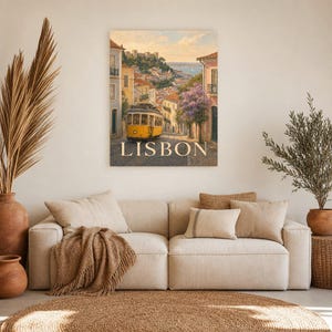 Lisbon Travel Poster | Soft Painting Portugal Wall Art | Named City Art Print | Printed & Shipped image 7