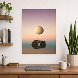 Surreal Dreamscape Wall Art Print | Floating Landscape Poster | Otherworldly Pastel Escapism Print image 7