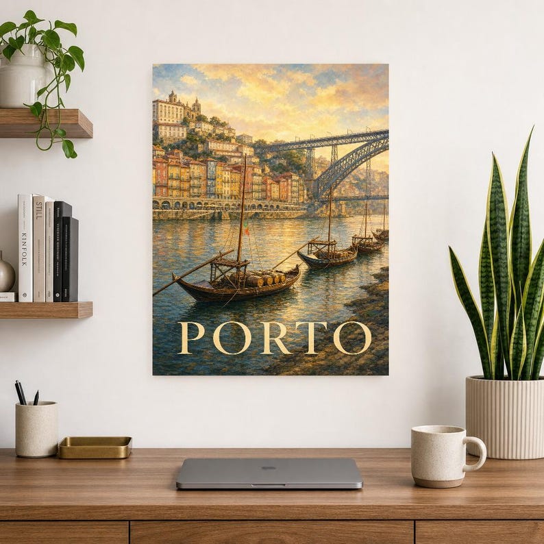 Porto Travel Poster | Soft Painting Portugal Wall Art | Named City Art Print | Printed & Shipped image 8
