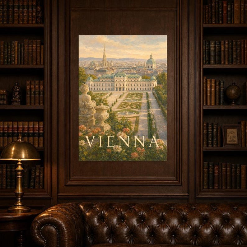 Vienna Travel Poster | Soft Painting Austria Wall Art | Named City Art Print | Printed & Shipped image 5