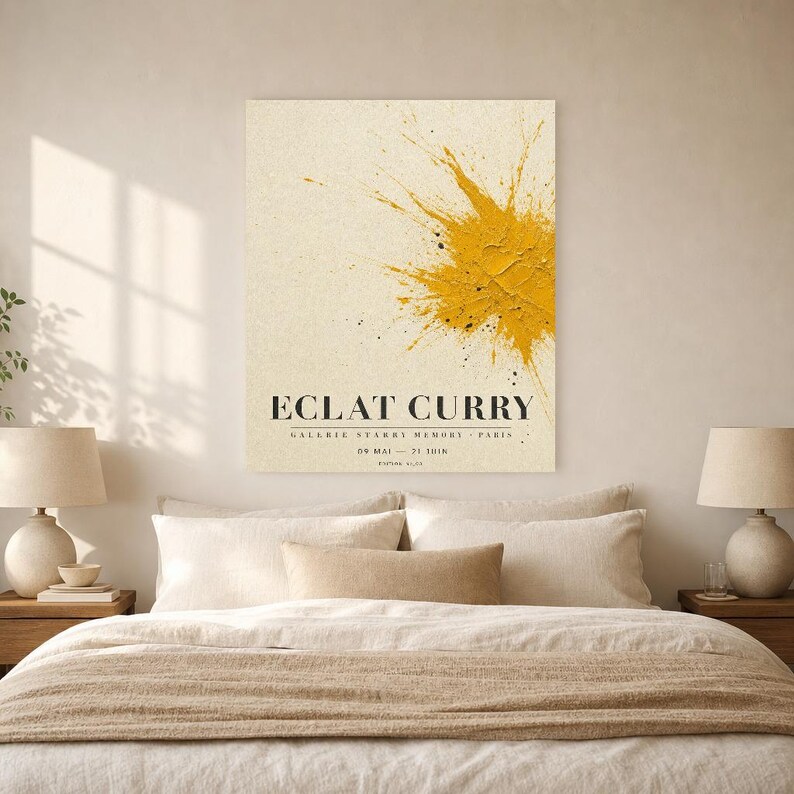 Eclat Curry | Abstract Yellow Wall Art | Modern Gallery Poster | Minimalist Print | Printed & Shipped image 6