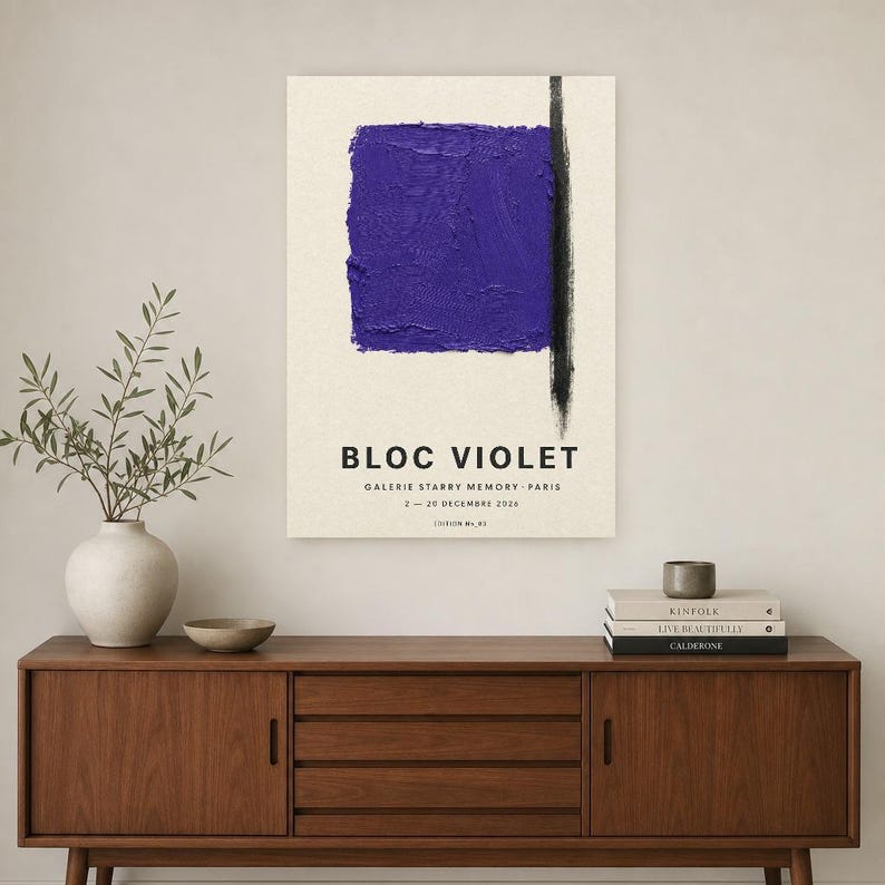 Purple Block | Abstract Wall Art | Modern Gallery Poster | Minimalist Print | Printed & Shipped image 2