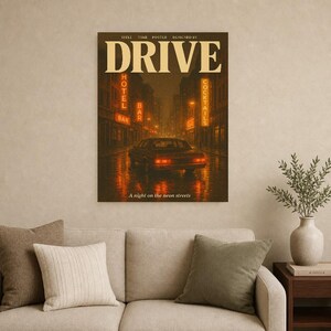 Drive Retro Poster | Vintage 70s Wall Art Print | Aesthetic Magazine Print | Mid Century Retro Decor Gift image 15