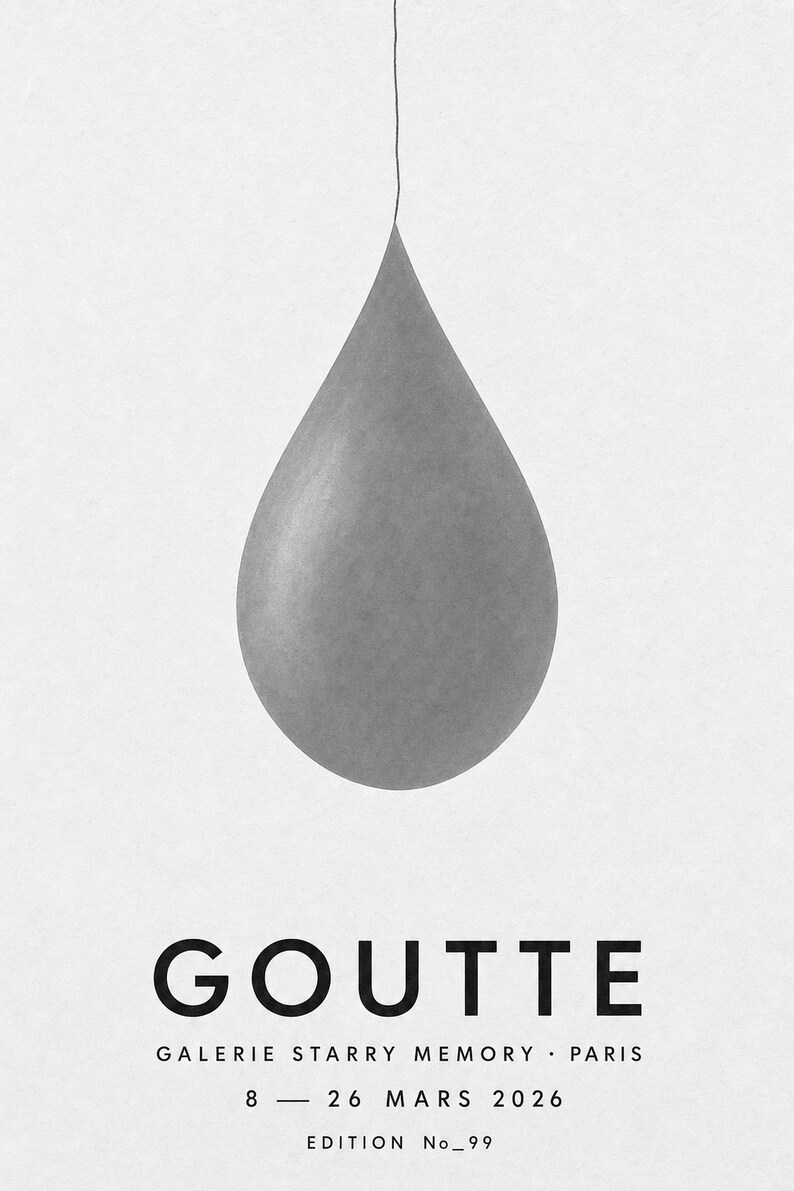Drop | Abstract Wall Art | Modern Gallery Poster | Minimalist Print | Printed & Shipped image 10