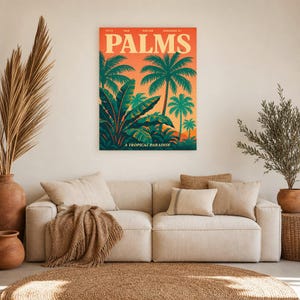 Palms Retro Poster | Vintage 70s Wall Art Print | Aesthetic Magazine Print | Mid Century Retro Decor Gift image 11