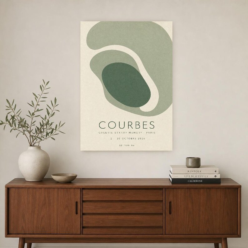 Curvas | Arte abstracto para pared | Póster moderno para galería | Impresión minimalista | Impreso y enviado imagen 2