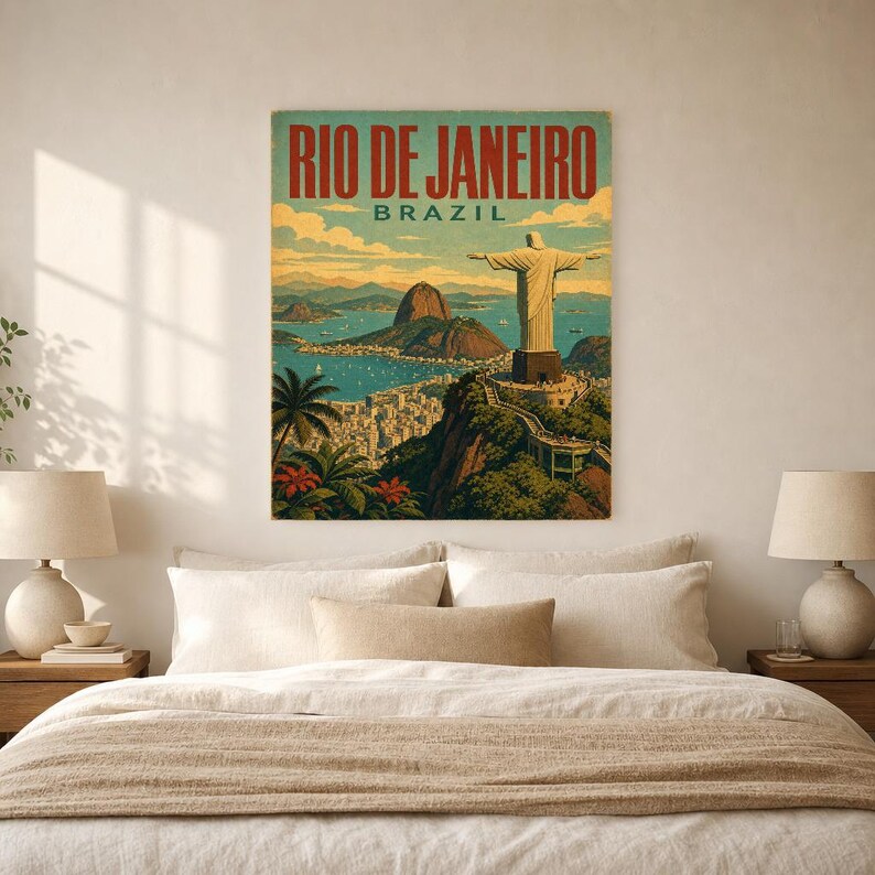 Rio de Janeiro Travel Poster | Vintage Rio Print | Brazilian Wall Art | Printed & Shipped image 6