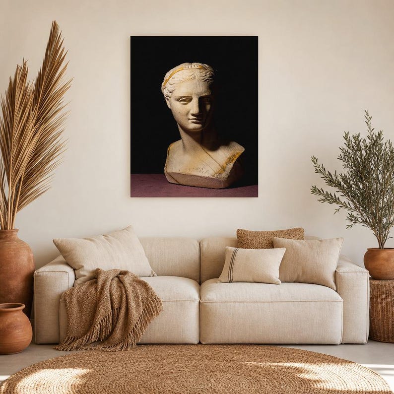 Classical Statue Wall Art | Renaissance Bust Poster | Moody Dark Academia Sculpture Print image 6