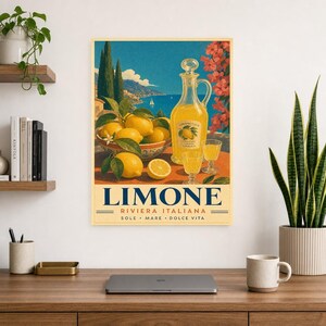 Italian Lemons Wall Art Print | Limoncello Kitchen Print | Amalfi Lemon Poster | Vintage Dolce Vita Decor | Mediterranean Citrus Art image 8
