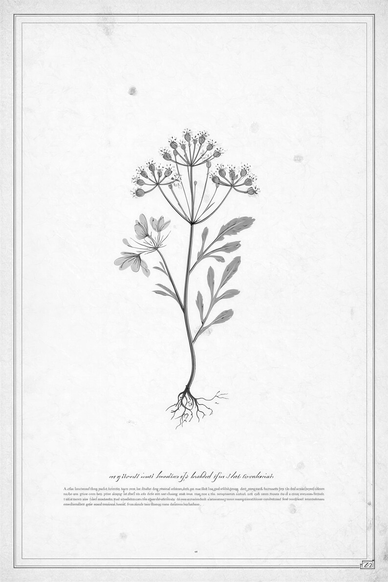 Sepia Vintage Botanical Wall Art | Antique Herbal Engraving Poster | Cottagecore Specimen Print image 10