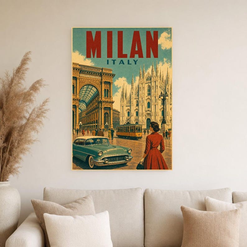 ミラノ旅行ポスター｜ヴィンテージドゥオーモプリント｜イタリアンウォールアート｜印刷・発送 画像 4