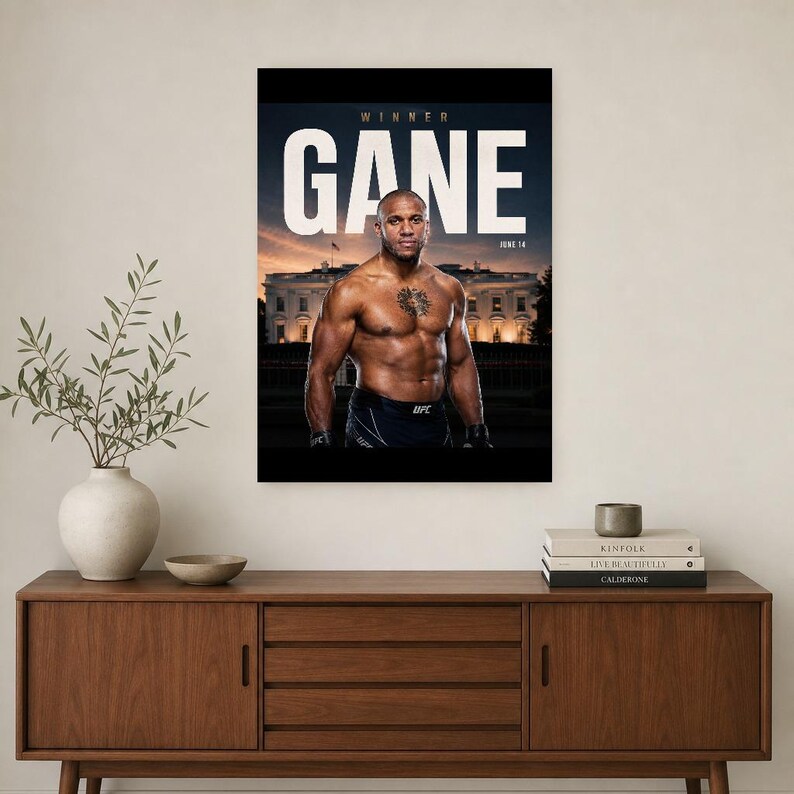 Poster di Ciryl Gane | UFC Fight Night alla Casa Bianca 2026 | Stampa artistica da parete MMA | Decorazione campione dei pesi massimi immagine 2