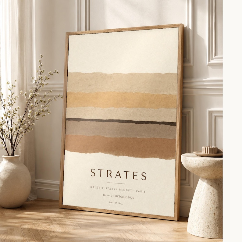 Strata | Abstract Wall Art | Modern Gallery Poster | Minimalist Print | Printed & Shipped image 1