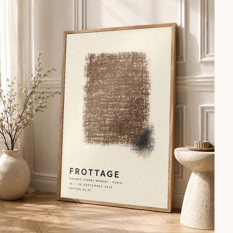 Rubbing | Abstract Wall Art | Modern Gallery Poster | Minimalist Print | Printed & Shipped image 1
