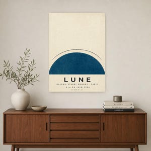Moon | Abstract Wall Art | Modern Gallery Poster | Minimalist Print | Printed & Shipped image 2