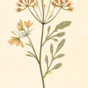 Sepia Vintage Botanical Wall Art | Antique Herbal Engraving Poster | Cottagecore Specimen Print image 3