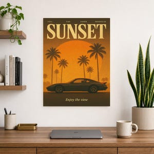 Sunset Retro Poster | Vintage 70s Wall Art Print | Aesthetic Magazine Print | Mid Century Retro Decor Gift image 13