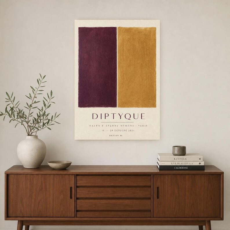 Díptico | Arte abstracto para pared | Póster de galería moderna | Impresión minimalista | Impreso y enviado imagen 2