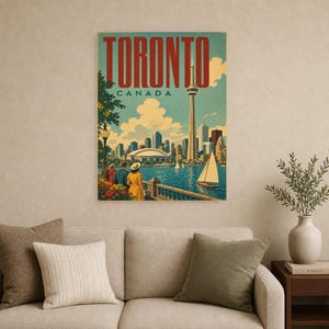 Toronto-Reiseposter | Vintage-Druck des CN Tower | Wandbild für Kanada | Gedruckt & Versand Bild 9