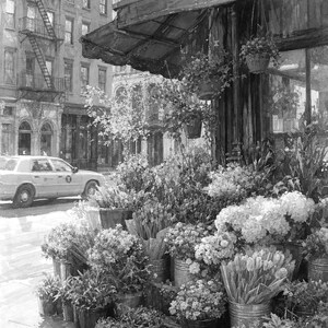 Póster del Mercado de Flores de Nueva York | Pintura suave para pared de Nueva York | Lámina floral de viaje | Impreso y enviado imagen 10