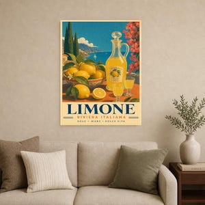 Italian Lemons Wall Art Print | Limoncello Kitchen Print | Amalfi Lemon Poster | Vintage Dolce Vita Decor | Mediterranean Citrus Art image 9