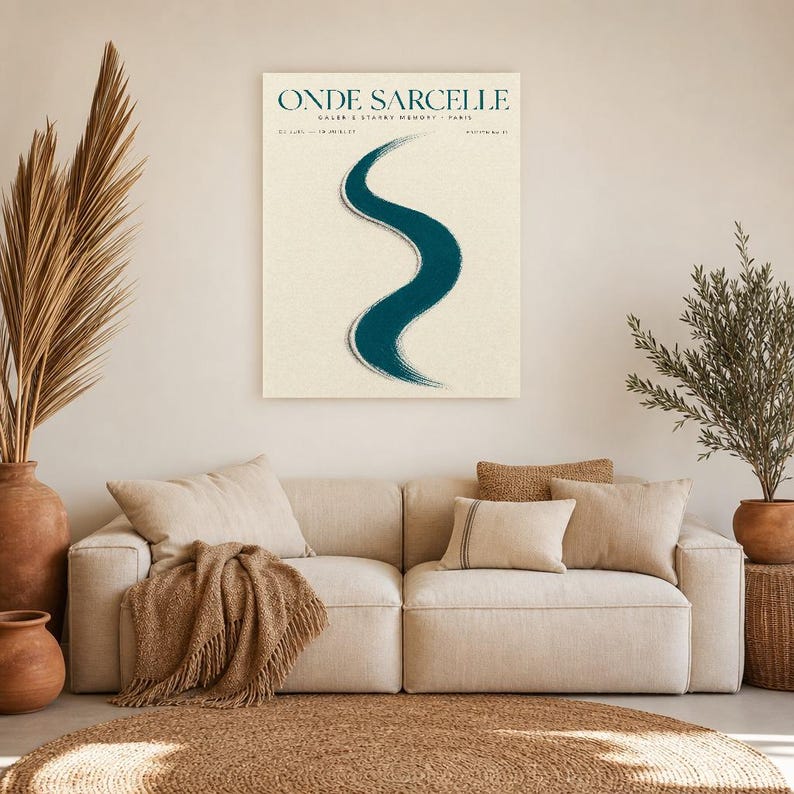 Türkiswelle | Abstrakte Wandkunst | Modernes Galerieposter | Minimalistischer Druck | Gedruckt & Versand Bild 7