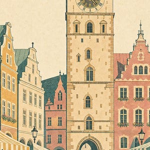 Cream Vintage Travel Wall Art Set | European City Poster | Gallery Wall Print image 3